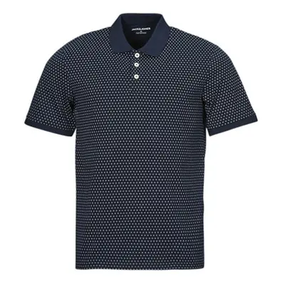 Jack & Jones JJLUIS AOP POLO SS men's Polo shirt in Marine