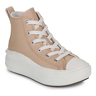 Converse CHUCK TAYLOR ALL STAR MOVE LEATHER girls's Children's Shoes (High-top Trainers) in Beig