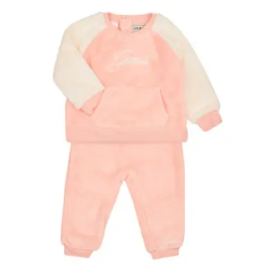 Guess SET FAUX FUR ACTIVE TOP+PANTS girls's Sets & Outfits in Pink