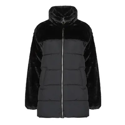 Only ONLWANJA FUR PUFFER MIX COAT CC OTW women's Jacket in Black