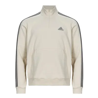 Adidas Essentials Fleece 3-Stripes 1/4-Zip Sweatshirt men's Sweatshirt in Beige