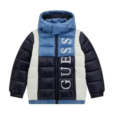 Guess HOODED PADDED JACKET girls's Children's Jacket in Blue