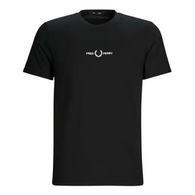 Fred Perry EMBROIDERED T-SHIRT men's T shirt in Black