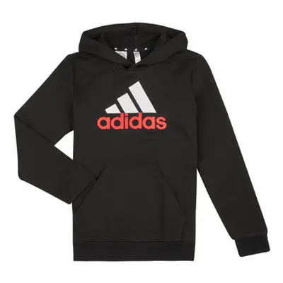 Adidas Essentials Two-Colored Big Logo Cotton Hoodie boys's Children's sweatshirt in Black