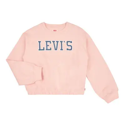 Levis LVG ELASTIC CREW girls's Children's Sweatshirt in Pink