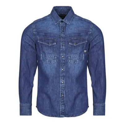 G-Star Raw DAKOTA SLIM SHIRT LS men's Long sleeved Shirt in Blue