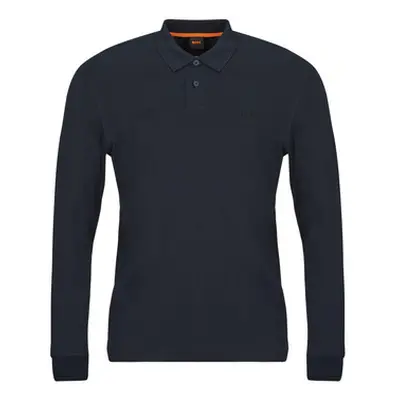 BOSS Pe_interlock_long men's Polo shirt in Marine