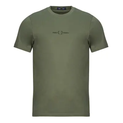 Fred Perry EMBROIDERED men's T shirt in Kaki