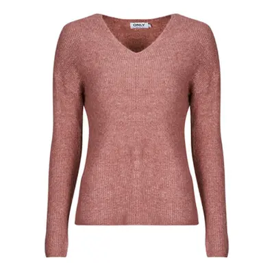 Only ONLCAMILLA V-NECK women's Sweater in Bordeaux