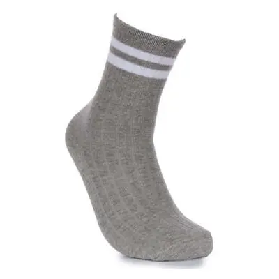 Justinreess England 2 Pair Sport Cotton Socks Grey White Stripe men's Stockings in Grey