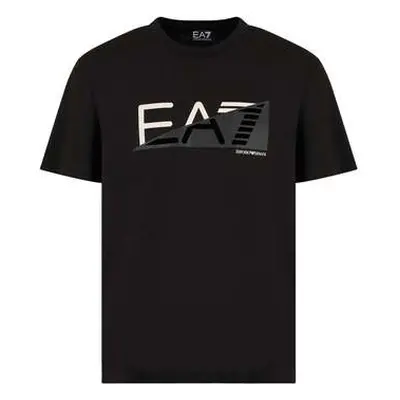 Ea7 Emporio Armani Mixed Logo Series T-Shirt Black men's in Black