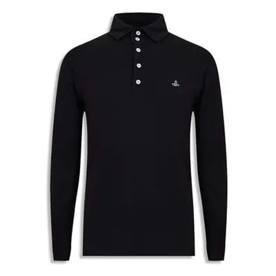 Viviennewestwood Men's Black Vivienne Westwood Long Sleeve Collared Polo Shirt men's in Black