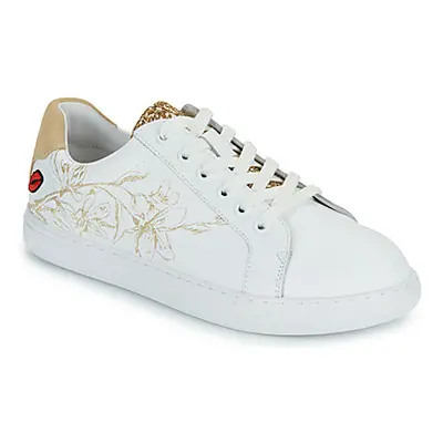 Bons baisers de Paname SIMONE GOLD FLOWERS women's Shoes (Trainers) in White