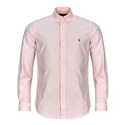 Polo Ralph Lauren CHEMISE COUPE DROITE EN OXFORD men's Long sleeved Shirt in Pink