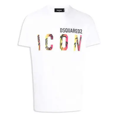 Dsquared Men's White Icon Cool Sunset Print T-Shirt men's in White