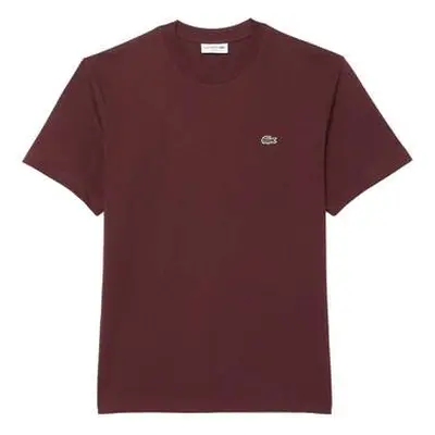 Lacoste Classic Fit Cotton T-Shirt Bordeaux men's in multicolour