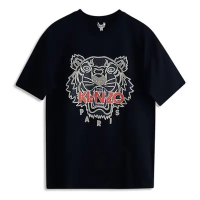 Kenzo Men's Black Classic Scuba Blue Tiger T-Shirt men's in Black