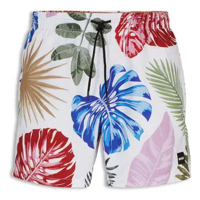 BOSS Men's Hugo Boss Logo Detail Floral Print Piranha Swim Shorts men's in Multicolour