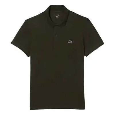 Lacoste Regular Fit Cotton Blend Polo Shirt Dark Khaki Green men's in Green