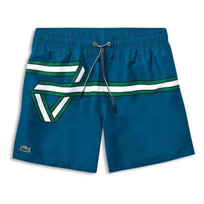 Lacoste Men's Blue Ribbon Print Swim Shorts men's in Blue