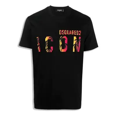 Dsquared Men's Black Icon Cool Sunset Print T-Shirt men's in Black