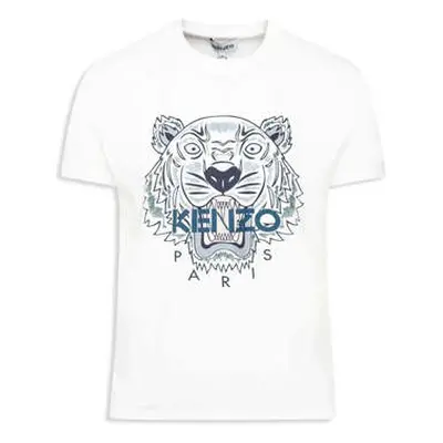 Kenzo Men's White Classic Green/Blue Tiger T-Shirt men's in White