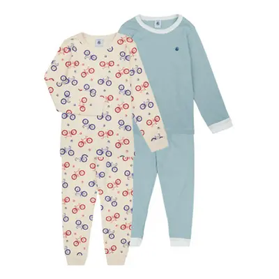 Petit Bateau PYJAMA PETIT BATEAU PACK X2 boys's Sleepsuits in Multicolour