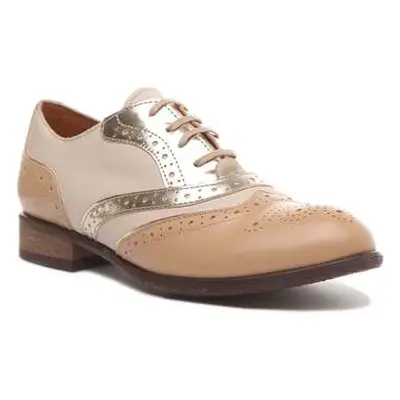 Justinreess England Roxana Lace up Soft Leather Brogue Shoes women's Slip-ons (Shoes) in Gold