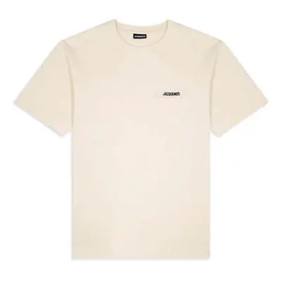 Jacquemus Men's Beige Le T-Shirt Gros Grain T-Shirt men's in Beige