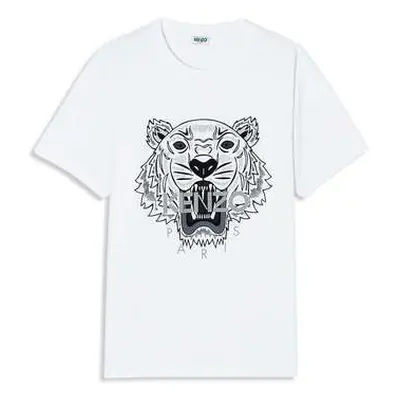 Kenzo Men's White Black Classic Tiger T-Shirt men's in White