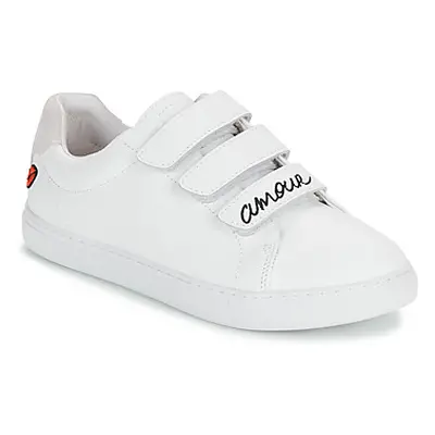 Bons baisers de Paname EDITH AMOUR BLANC NOIR women's Shoes (Trainers) in White