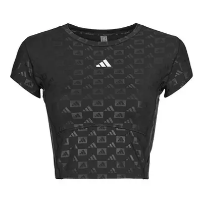 Adidas Hyperglam Training Emboss T-Shirt women's T shirt in Black