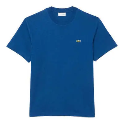 Lacoste Classic Fit Cotton T-Shirt Globe Blue men's in Blue