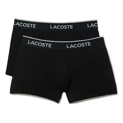 Lacoste 2 Pack Cotton Stretch Logo Trunks Black/Black men's Boxer shorts in Black