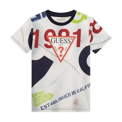 Guess SS T SHIRT boys's Children's T shirt in Multicolour