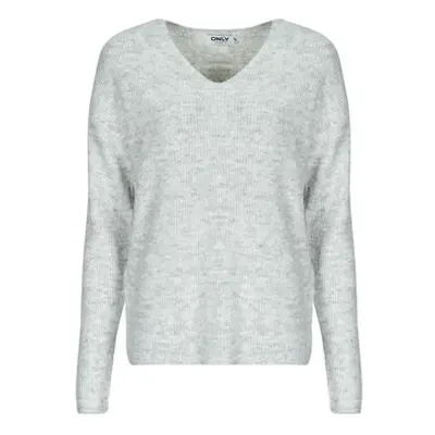 Only ONLCAMILLA V-NECK women's Sweater in Grey