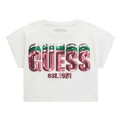 Guess SS T SHIRT girls's Children's T shirt in White