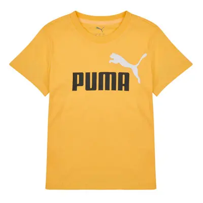 Puma ESS 2 COLOR NO1 LOGO TEE boys's Children's T shirt in Yellow