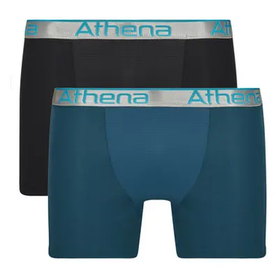 Athena 720 STRETCH ADJUST Pack de 2 men's Boxer shorts in Black