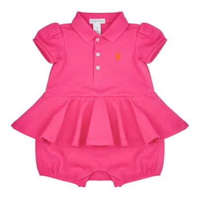 Polo Ralph Lauren SS PEPLUM BU-ONE PIECE-SHORTALL girls's Children's dress in Pink