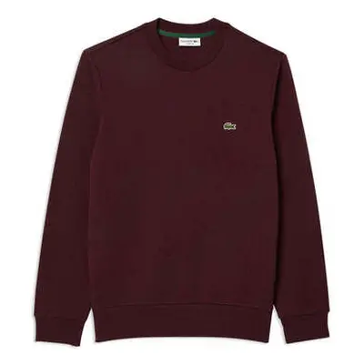 Lacoste Men's Bordeaux Fleece Crew Neck Sweatshirt men's in Bordeaux