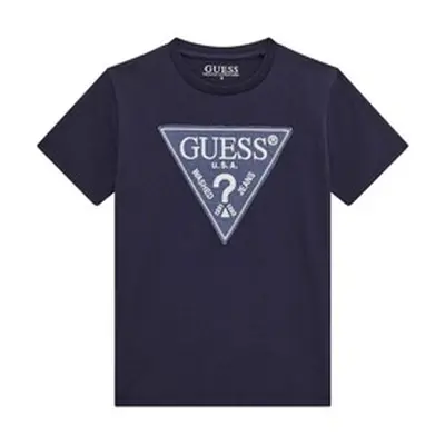 Guess SS T SHIRT boys's Children's T shirt in Marine