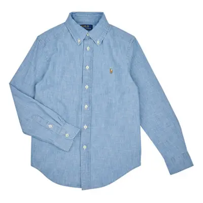 Polo Ralph Lauren LS BD-TOPS-SHIRT girls's Children's Long sleeved Shirt in Blue