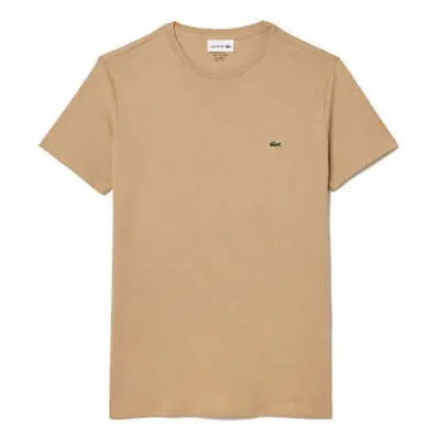 Lacoste Cotton Pima Crew Neck T-Shirt Beige men's in Beige