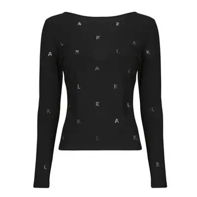 Karl Lagerfeld RHINESTONE KARL OPEN BACK LSLV women's in Black