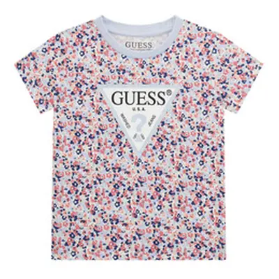 Guess T SHIRT girls's Children's T shirt in Multicolour