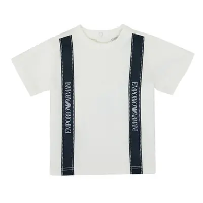 Emporio Armani 6HHTG4-1JTUZ-0101 boys's Children's T shirt in White