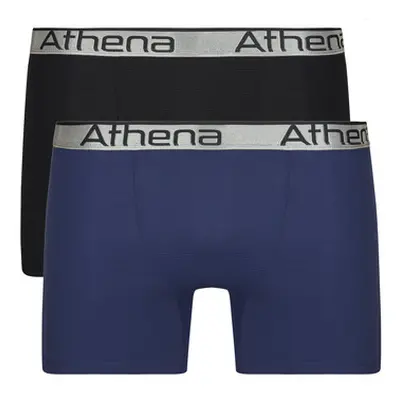 Athena 720 STRETCH ADJUST Pack de 2 men's Boxer shorts in Black