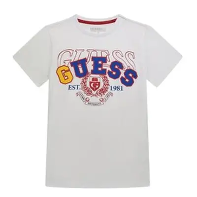 Guess SS T SHIRT boys's Children's T shirt in White