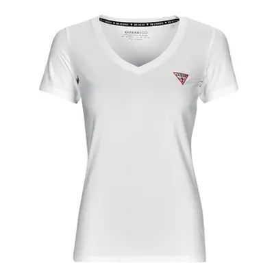 Guess SS VN MINI TRIANGLE TEE women's T shirt in White